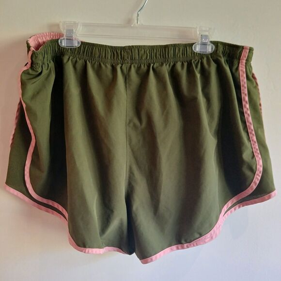 Nike Dri Fit Running Shorts Women's Size 2X Pink & Green - Picture 2 of 6